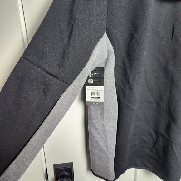 Men's Hooded Jacket Sweatshirt Black Gray Large Russell Fusion NWT - Picture 7 of 8